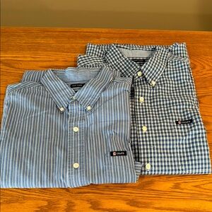 Chaps Men's Blue Striped and Checkered Shirts